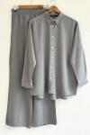 Bolpaça Keten Kumaş Takım Gri DS30230