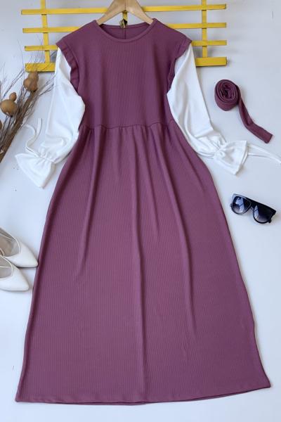 Bürümçük robalı elbise Gül HBS30146