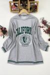 California baskılı Sweatshirt gri ADY1307