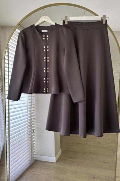 Ceket çıtçıtlıEtek ceket Takım Kahve BK9535