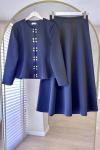 Ceket çıtçıtlı  Etek ceket Takım lacivert BK9535