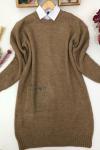 Cep Taşlı Triko Tunik Camel  NFS7129