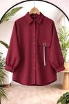Cep  Zincirli  gömlek bordo NW6071
