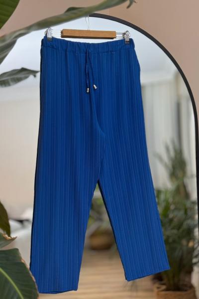 Çepli bel lastikli  pantolon İndigo TCN30271