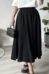 Cepli  Bel Lastikli Gabardın etek Siyah SLT30340