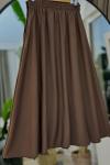 Cepli  Bel Lastikli Gabardın etek Kahve SLT30340