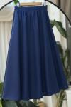 Cepli  Bel Lastikli Gabardın etek Lacivert SLT30340
