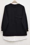 Cepli gömlek detaylı tunik Siyah SLT30151
