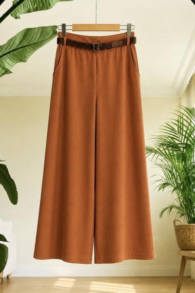 Çepli kemerli  Bolpaça Pantolon Tarçın HBS9040