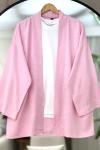 Cepli kuşaklı kimono Ceket Pembe SLT8029