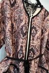 Cepli Kuşaklı Desenli Kapitone ceket  Kahve UMS50317