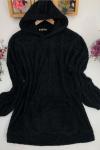 Cepli peluş sweatshirt Siyah SLT1285