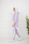 Cepli Rahat Kalıp Kapşonlu Takım Lila  ZNK875