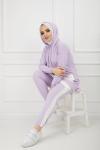 Cepli Rahat Kalıp Kapşonlu Takım Lila  ZNK875