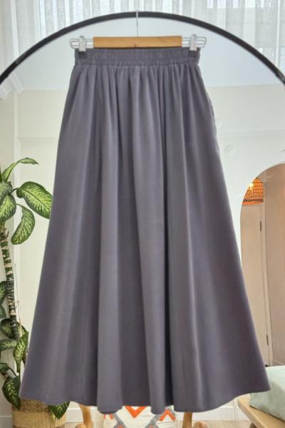 Cepli  Tensel Kumaş Kiloş Etek Antrasit  NB4519