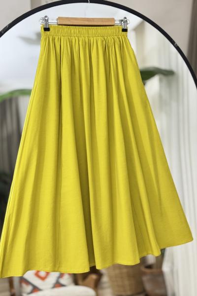 Cepli Tensel Kumaş Kiloş Etek Yağyeşili NB4519
