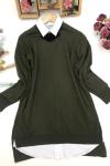 Cepli Triko Tunik  yeşil Htn783