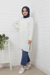 Cepli Triko Tunik  beyaz NFS14404
