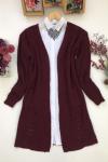 Cepli triko hırka Bordo  ANT1333