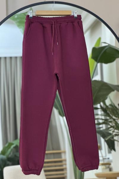 Cepli Üçiplik eşofman Bordo SLT30189