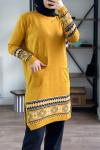 Cepli yan yırtmaçlı triko tunik