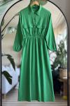 Cepli Yarım düğmeli  Elbise Yeşil  SLT30315