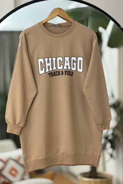 CHICAGO baskılı tunik camel SLT30147