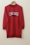 CHICAGO baskılı tunik kırmızı SLT30147