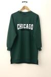 CHICAGO baskılı tunik yeşil SLT30147