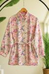 Çiçek Desenli kuşaklı Tunik Pembe PL2078