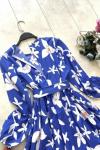 Çiçek desenli  mevlana Elbise Mavi UMS1166