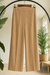 Çimalı  bel lastikli pantolon camel SL9596