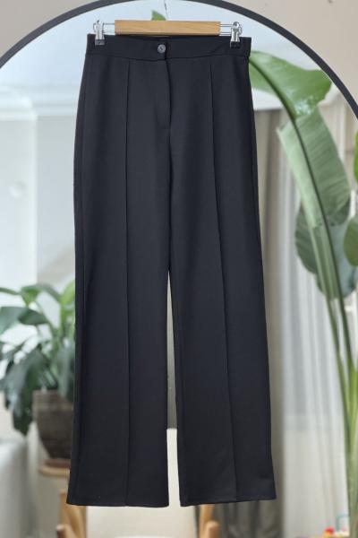Çimalı Boru paça pantolon Siyah SLT30516