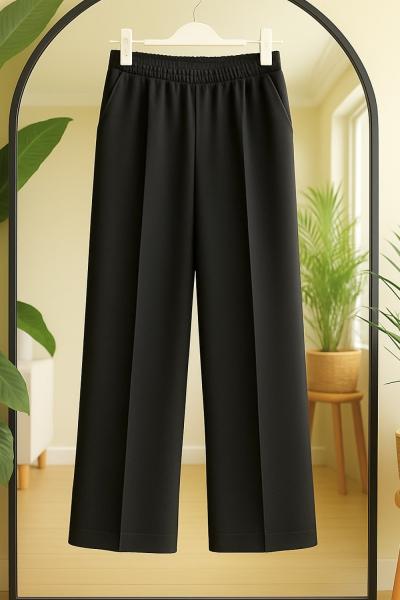 Çimalı bellastikli Cepli Bolpaça Pantolon Siyah TCN40141