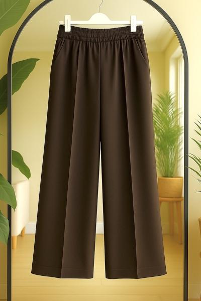 Çimalı bellastikli Cepli Bolpaça Pantolon Kahverengi TCN40141