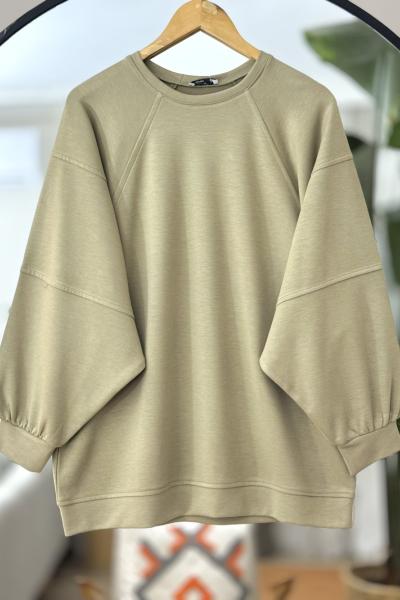 Çimalı Salaş Kol oyso Tunik Yeşil  BK9512