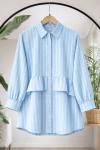 Çizgili ön fırfırlı tunik  Bebemavi BK9558