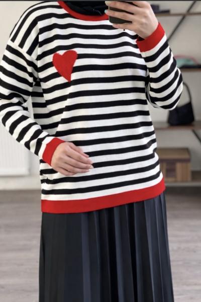 Cizgili Kazak Kırmızı ANT1454