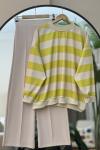 Çizgili oversize tunik Sarı SLT30352