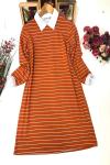 Çizgili Penye Tunik  Tarçın SG626