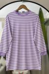 Çizgili Tunik Lila NV4532
