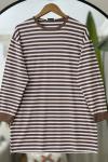 Çizgili Tunik Kahve NV4532