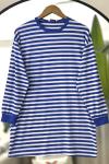 Çizgili Tunik Saks NV4532