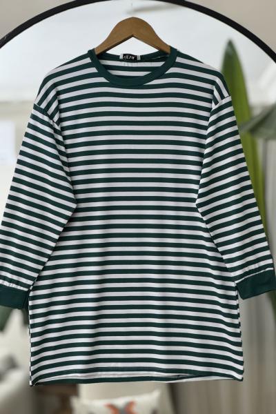 Çizgili Tunik yeşil NV4532