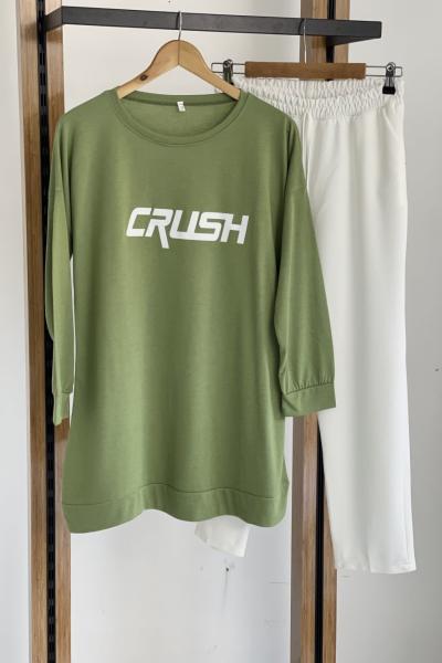 Crush baskılı penye tunik MintSLT1609