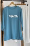 Crush baskılı penye tunik mavi SLT1609