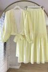 Dantel detaylı Etek blüz Takım sarı TCN40105