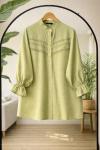 Dantel detaylı gömlek Yeşil TCN40175