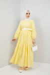 Dantel Detaylı Elbise Sarı TBL897
