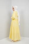 Dantel Detaylı Elbise Sarı TBL897